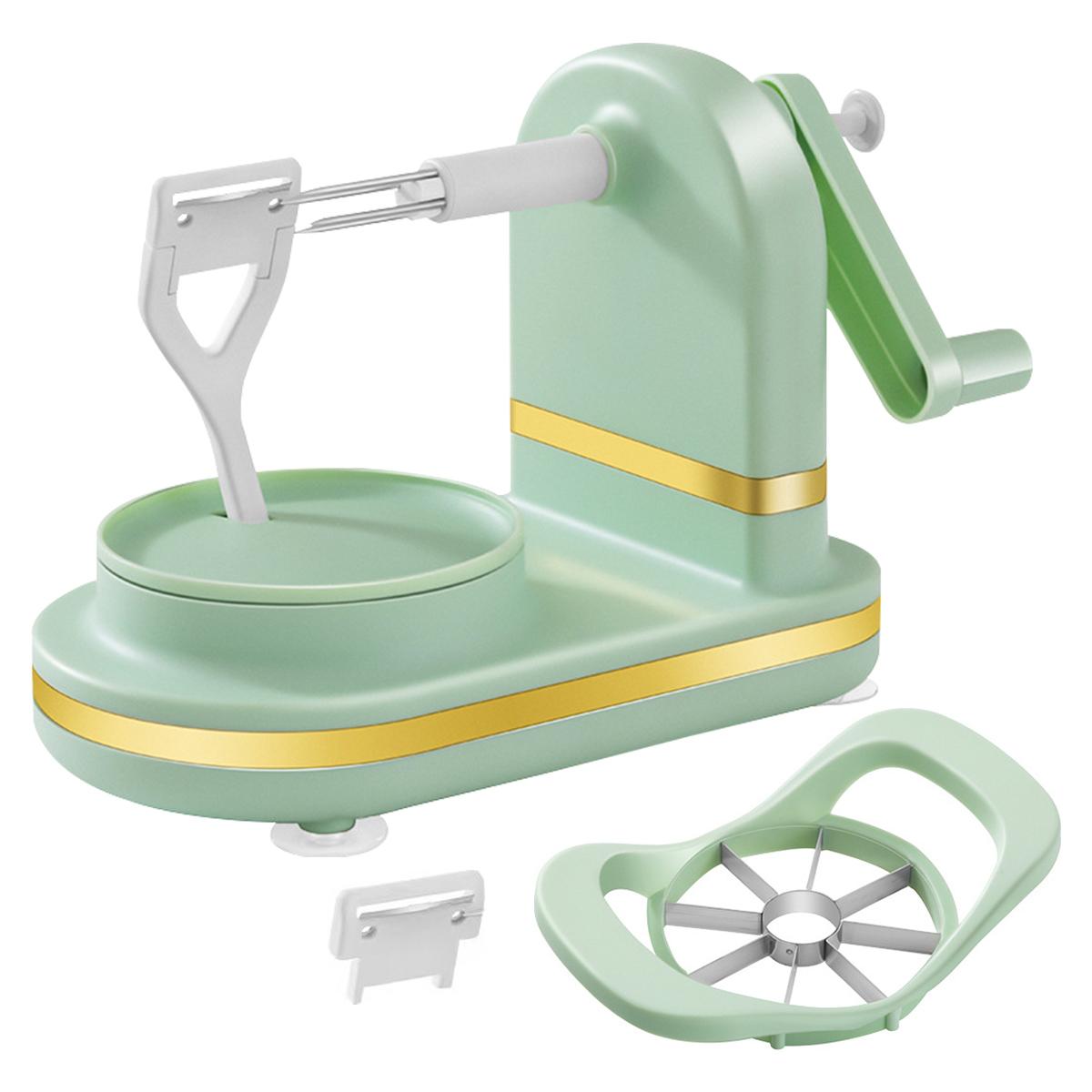 

Multi-functional Peeler Hand-cranked Manual Fruit Peeler Apple Pear Slicing Tools with Fruit Divider Spare Blades Kitchen Gadget світло-зелений колір