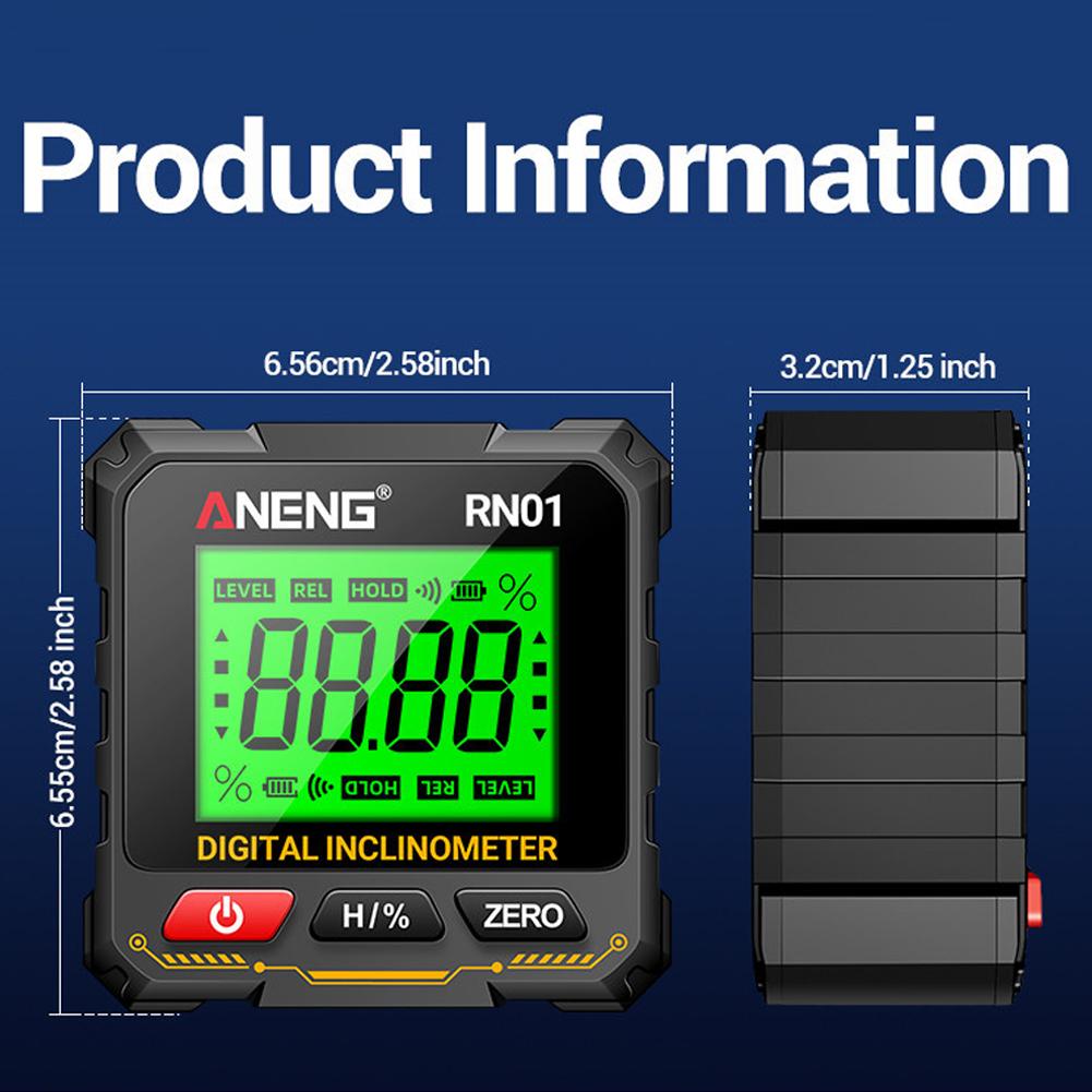 Digital Inclinometer Tiltmeter Angle Gauge 360 Degree Flip Measurement Magnetic Tilt Box Level Finder Electronic Angle Ruler