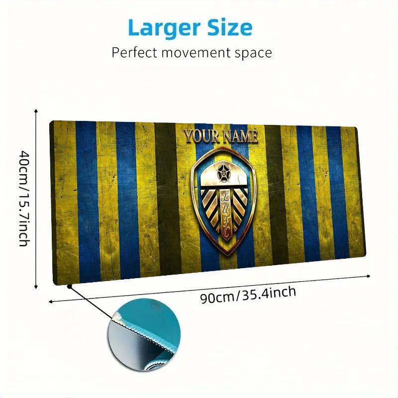 Leeds F1 Custom Name Large Size Mouse Pad Large Gaming Table Cushion Non-slip Laptop Tablet Big Mousepad XXL Mat Mini PC Playmat With Lock edge