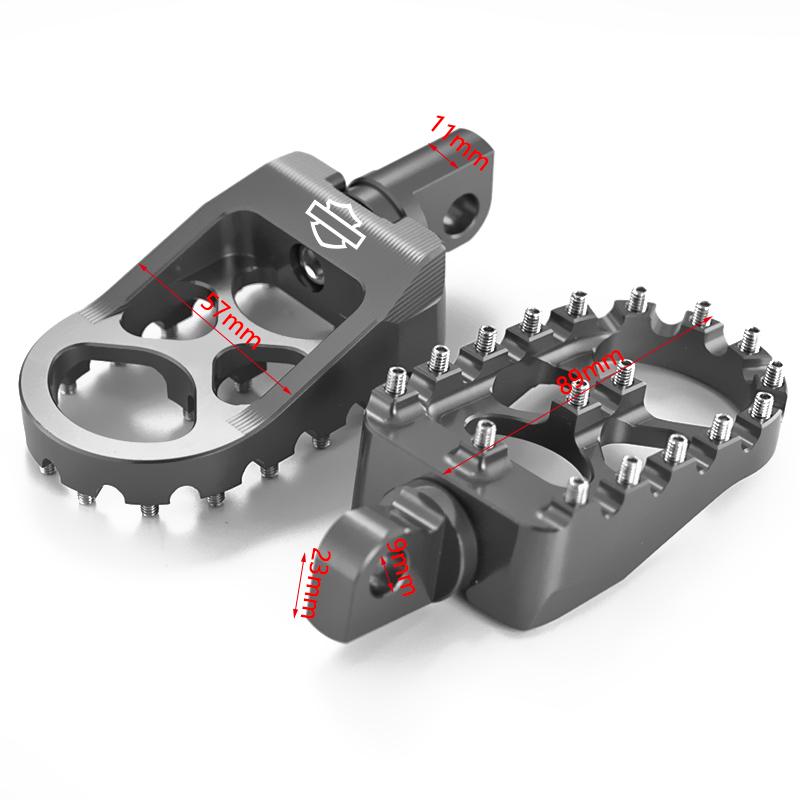 Motocyklové stupačky MX Široké tlusté stupačky Pedály s kolíky řazení pro Harley Sportster XL 883 1200 Dyna Street Bob Bobber