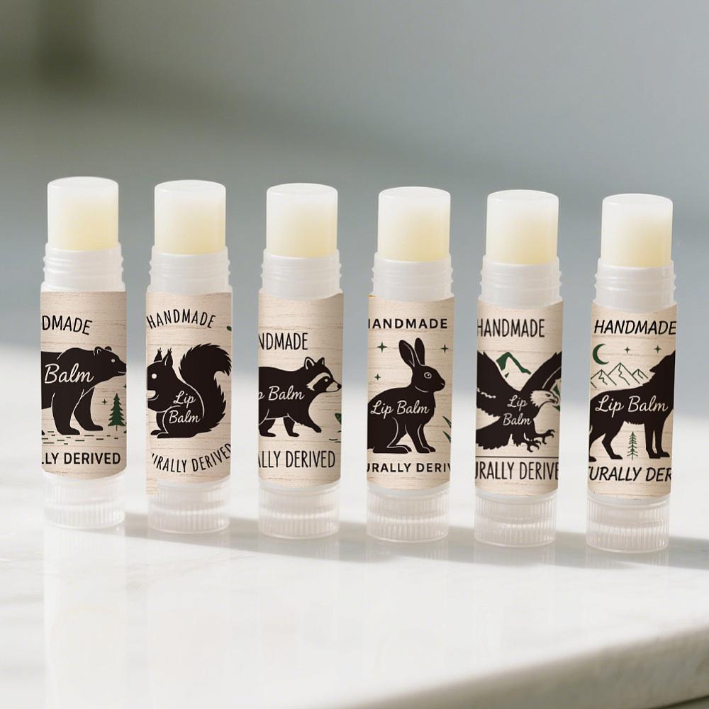 Picture Stickers for Lip Balm DIY Paper Stickers Labels Animals 54x44mm 8pcs/sheet