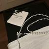 Mother-of-pearl Butterfly Buckle Sweater Chain Long Autumn Winter Light Luxury Pearl Necklace Accessories Women's Beaded Jewelry