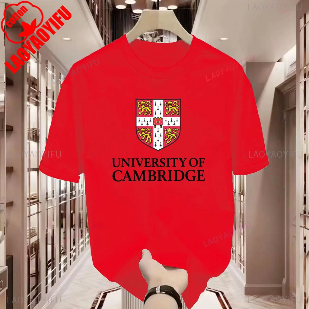 T-shirt a maniche corte dell'Università di Cambridge Regalo Commemorativo Alumni Unisex Abbigliamento Campus Estivo Casual Streetwear