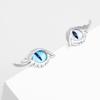 2Pcs Simple Angel Feather- Wings Cat Eye Earrings Female Ins Popular All-match Hip-hop Street Earrings for Birthday Gift
