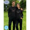 Handwritten Name Couple Matching Set - Minimalist Hoodie & Pants 2-Piece | Holding Hands Heart Couple Streetwear