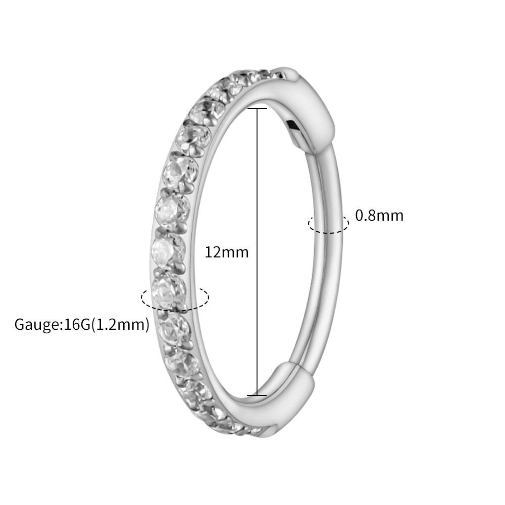 Rechter Großer ASTM F136 Titan Schlanker Huggie Creolen Ohrring 16G CZ Knorpel Helix Ohrläppchen Scharnier Ohrring Piercing Körperschmuck
