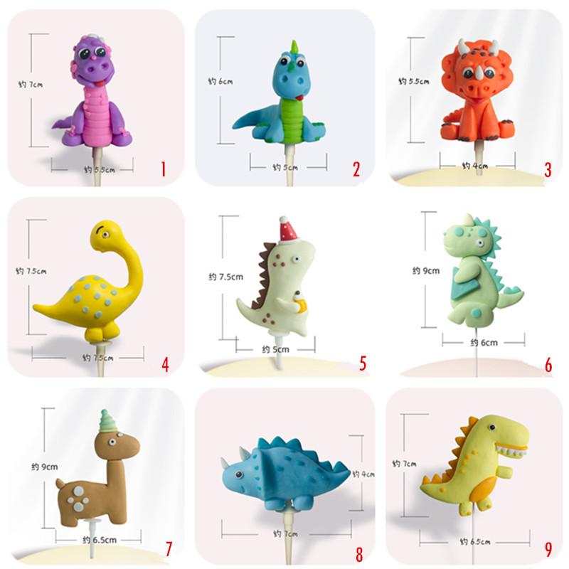 9 Stück Dinosaurier Set – Kuchen Topper & Cupcake Deko Für Dino-Geburtstagsparty, Filz, Nicht Essbar