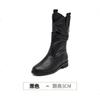 Autumn and winter western cowboy new medium tube autumn knight boots short boots retro pile boots women's comfort