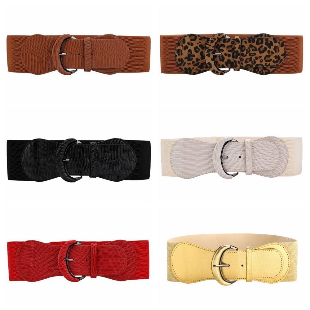Cloth Stretchy Cummerbunds Leopard Print Wide Waist Belt Slimming Female Waistband Dress