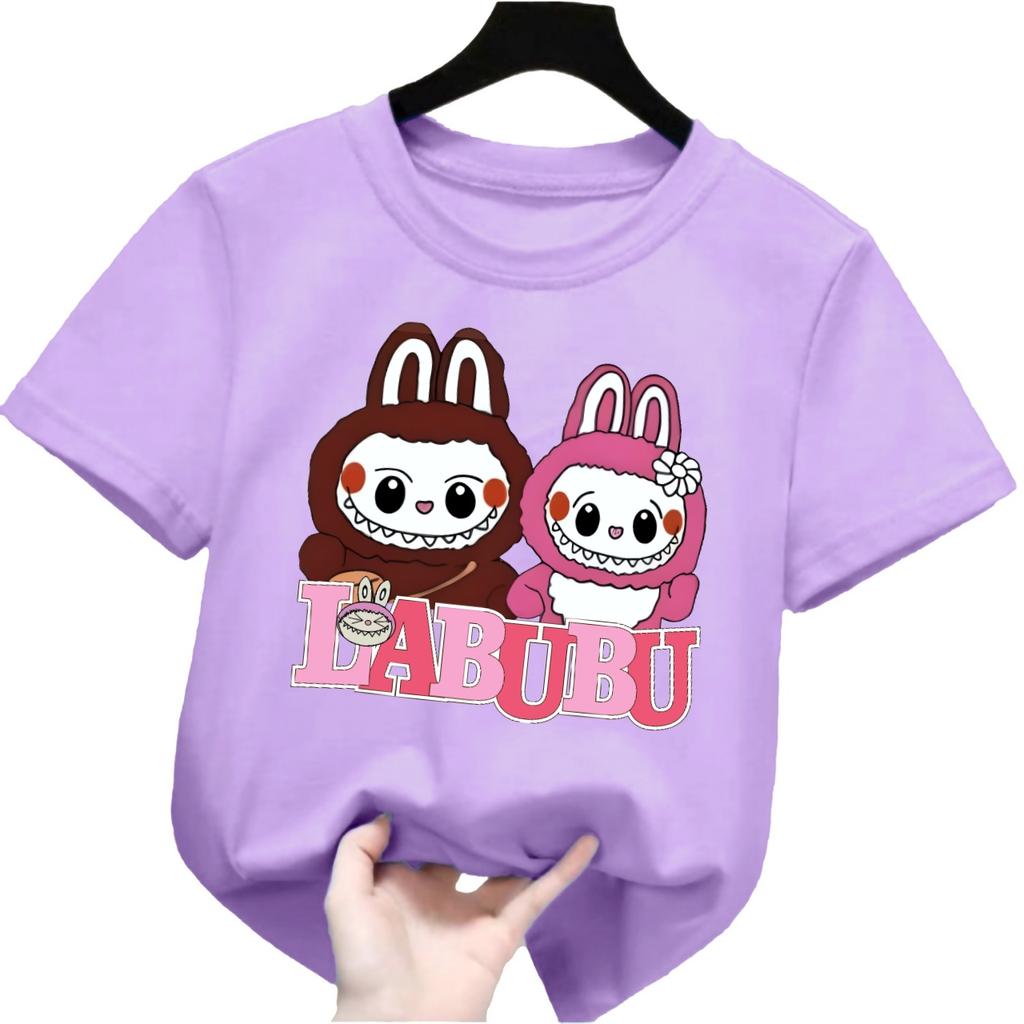 Unisex short-sleeved labubu printed T-shirt casual fashion top