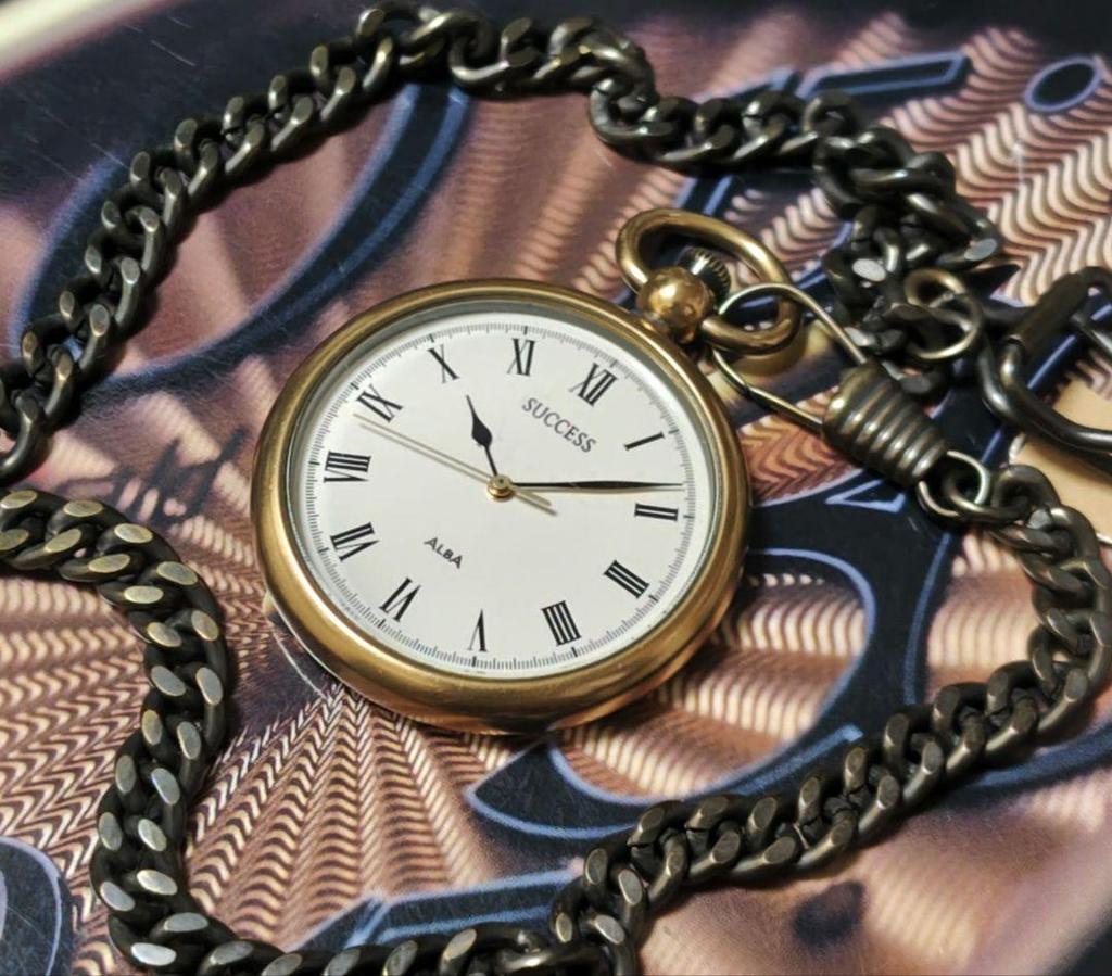 [USED] Seiko Alba SUCCESS Pocket Watch with Chain, Made In Japan