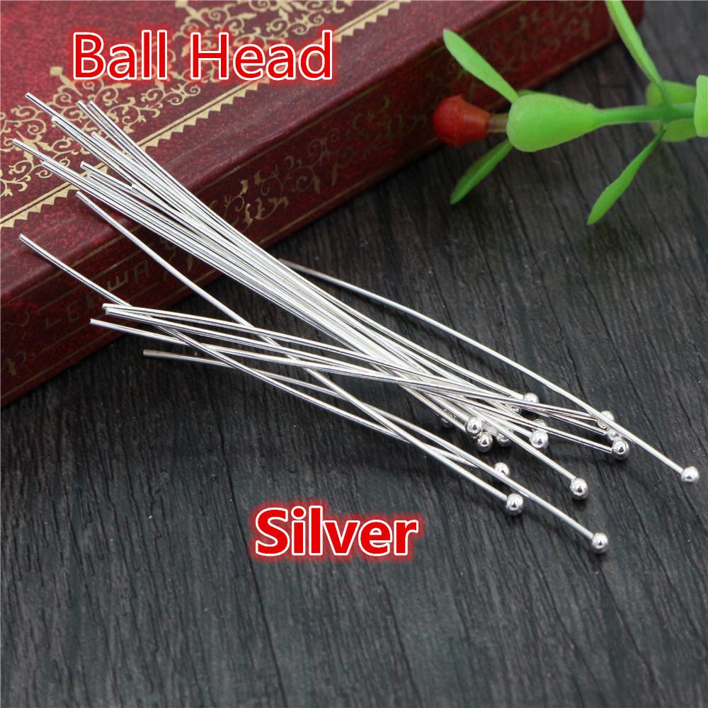 200pcs/Lot 16 20 25 30 35 40 45 50mm Flat Head/Ball Head/Eye Head Pins Metal Headpins For Jewelry Findings Making DIY Supplies