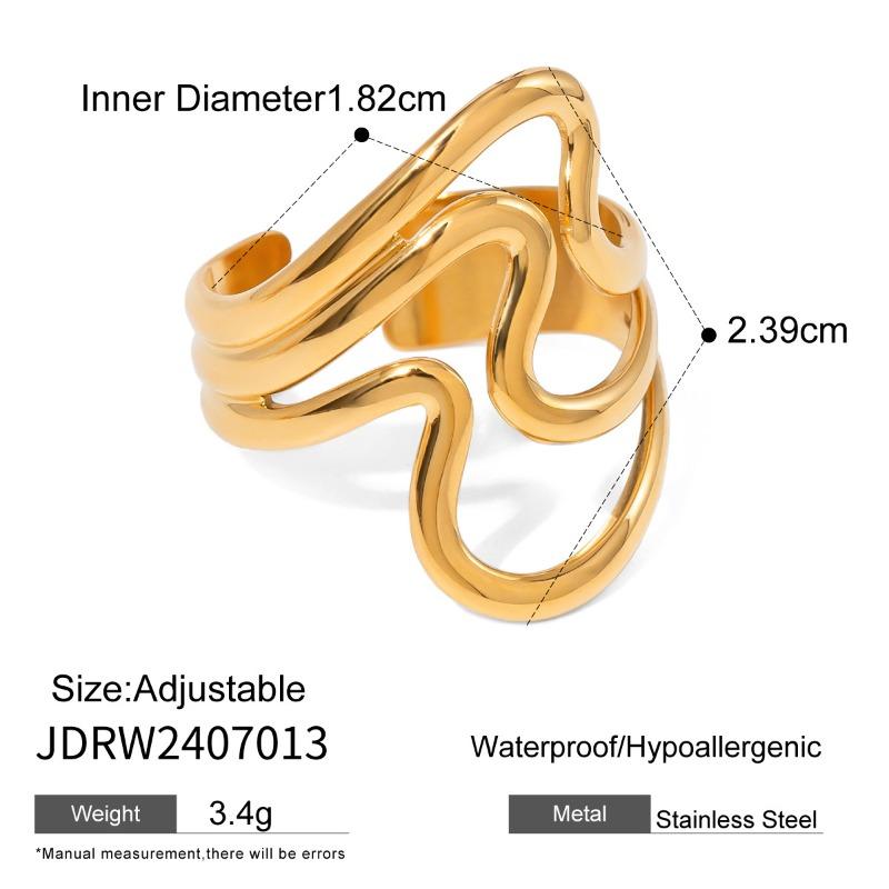 

Stainless Steel Gold Ring Finger Ring Jewelry Titanium Steel Hand Accessory Niche High-end Style JDRW2407013