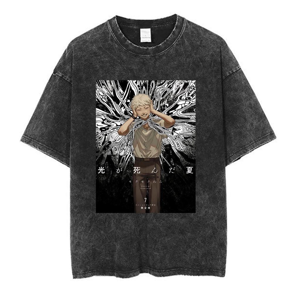 T-shirt Vintage Lavata The Summer Hikaru Died Grafica Anime Hikaru Moda Uomo Donna Harajuku T-shirt in Cotone Casual