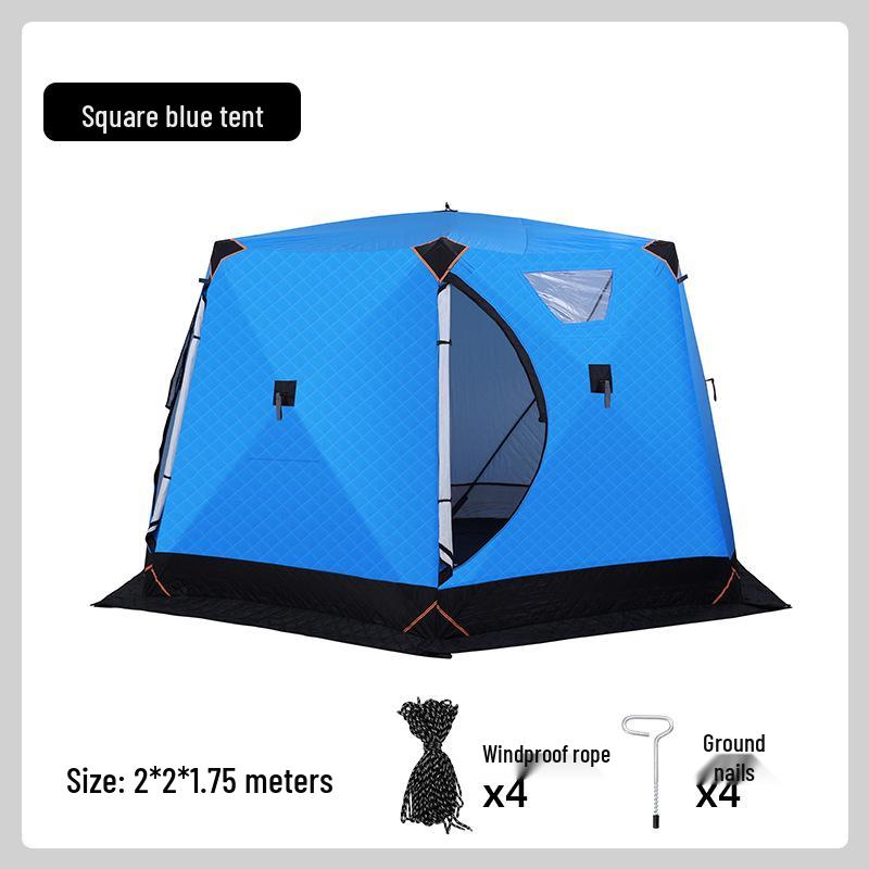 Hexagonal Warm Winter Ice Fishing Tent with Enhanced Windproof Cotton Insulation
