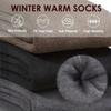 3Pack men plus size winter warm socks,fleece blended hiking trekking socks,soft durable,reinforced heel toe,cold resistant for outdoor trips hiking