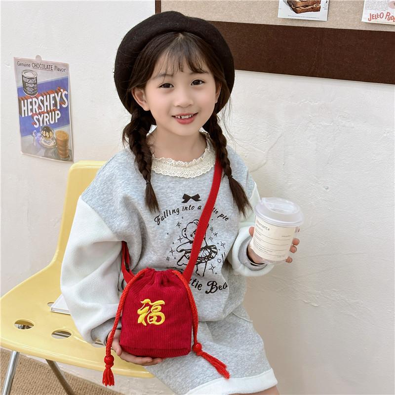 Red Festive Chinese New Year Red Packet Bag With Cute Design For Boys Girls And