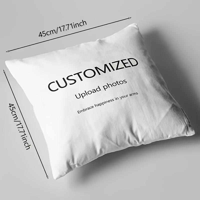 1Pcscustom Personalized Photo Pillowcase, Customized Text Namepillowcoverforfamily Couple Friends, Unique Gift for Birthday Wedding