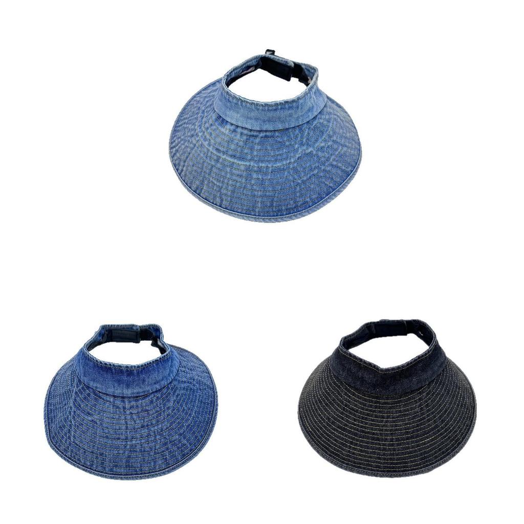 Denim Bucket Hat Summer Outdoor Sun Protection With Wide Brim For Women