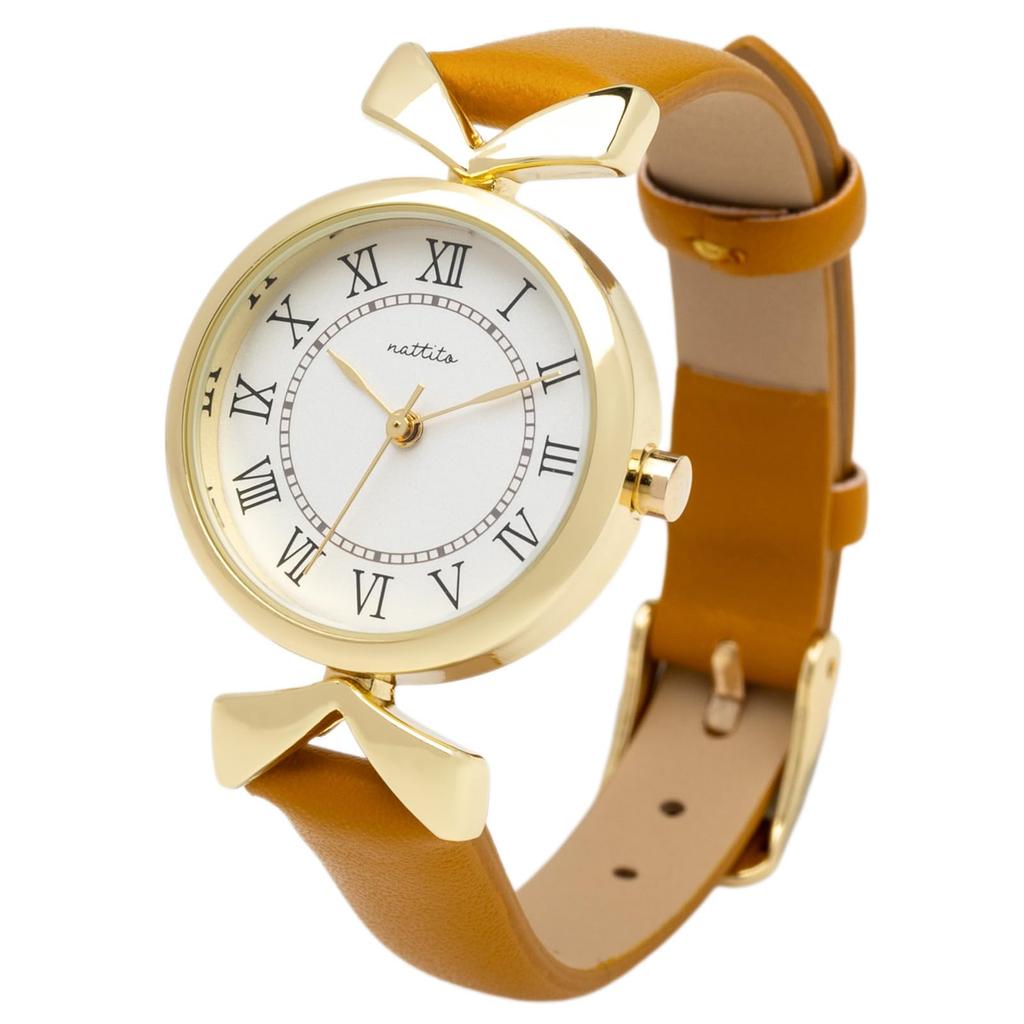 Fieldwork Priscilla Analog Watch with Leather Antique YE Women's Band, Design, Stylish, Cute, Simple, Yellow, ST306-2
