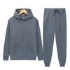 Tuta casual da uomo 2 pezzi, felpa tinta unita e pantaloni jogger