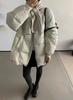 Yuyan scarf puff thickened warm medium and long down jacket women's winter new white duck down bread jacket