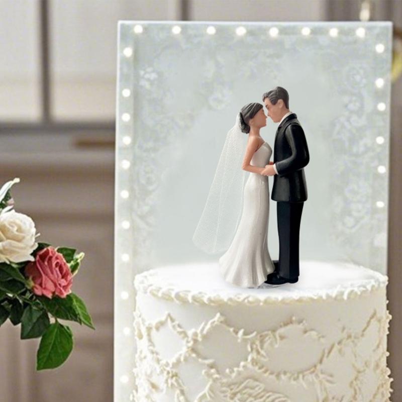 Plastic Bride And Groom Cake Top Couple Figure Wedding Cake Decoration For Engagements Reception Table Centerpieces