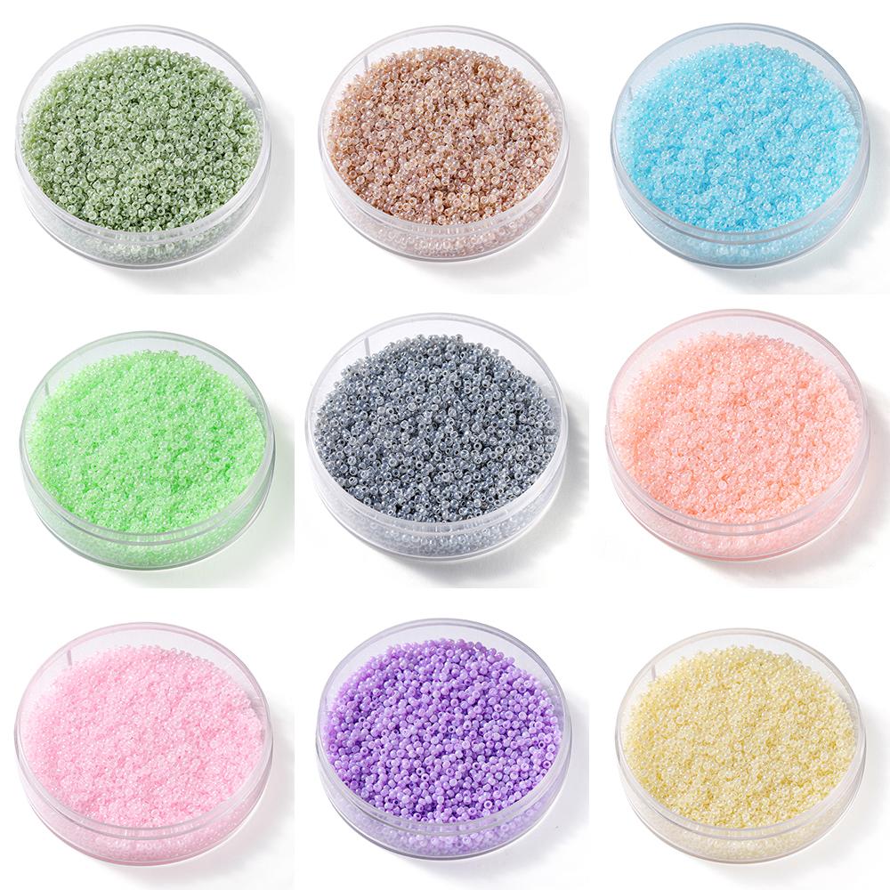 500/800Pcs/Lot 2/3mm Candy Color Glass Seed Beads Cute Bulk Small Bead Bracelet Handicraft for DIY Jewelry Making Accessories