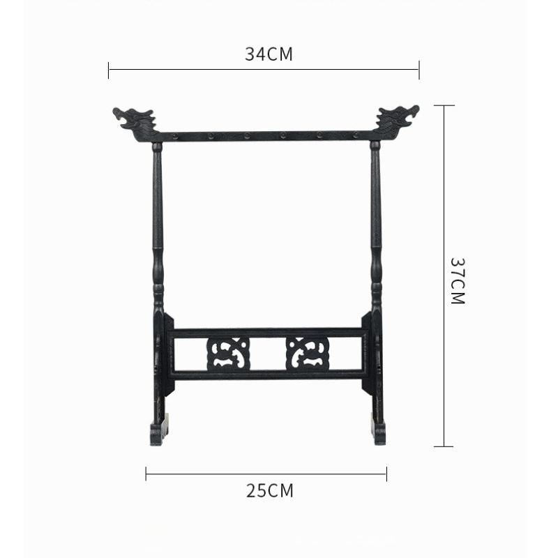 Wenge Wood Calligraphy Brush Holder Hanger Stand Rack for Chinese Painting Desk Decoration Beginner Set with Resin Base