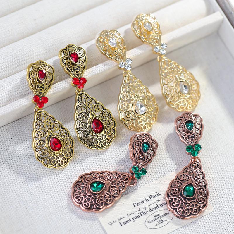 Elegant Moroccan-Style Hollow Drop Earrings for Women - Wedding & Festival Wear