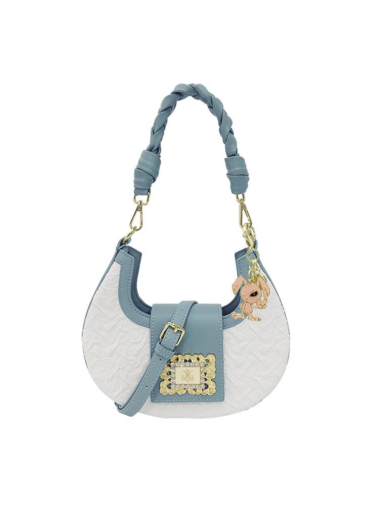 

French Crescent Embroidery Bag: 2025 Autumn High-End Woven Shoulder Bag