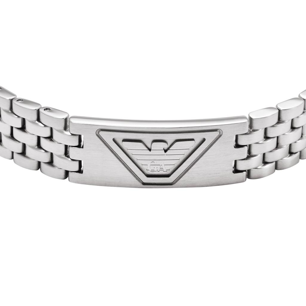 Emporio Armani Stainless Steel ID Bracelet One Stainless No Jewels Men's (Model EGS3126040), Size, Steel,