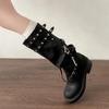 Designer Women Trouser Legs High Boots Fashion Punk Style Shoes Autumn Winter Thick Heel Ladies Knight Long Booties