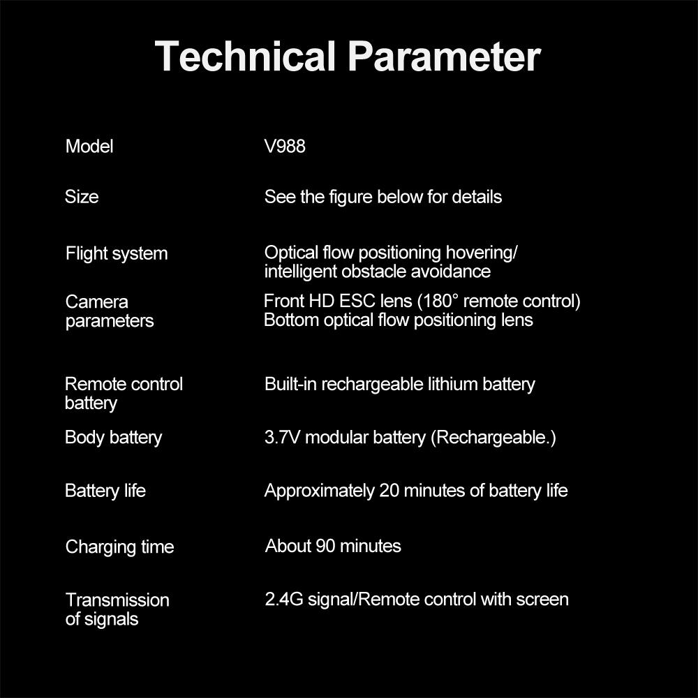 Nouveau Drone V988 8K HD Double Caméra 4K Télécommande Professionnelle avec Écran WIFI 5G Moteur Brushless Quadricoptère Pliable GPS