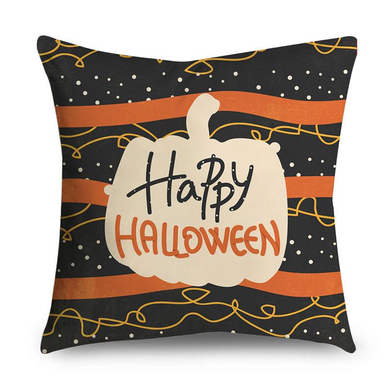 Halloween Theme Horror Pumpkin Wizard Print Pattern Cushion Cover Home Living Room Sofa Decoration Square Throw Pillow Cover