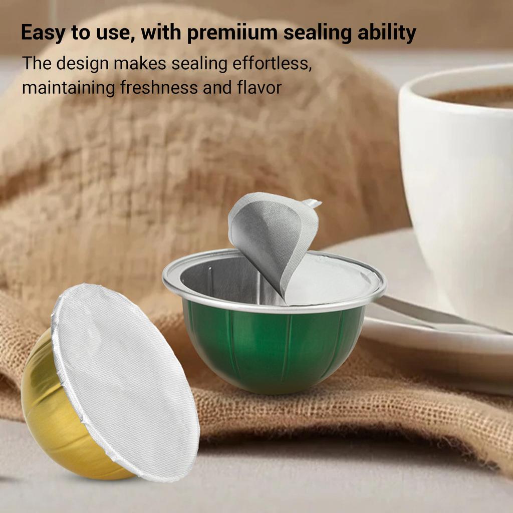 100 Pcs Coffee Pods Aluminum Foil Lid Self Adhesive Aluminum Foil Seal Cover for Rich Flavor 100mm/3.94in