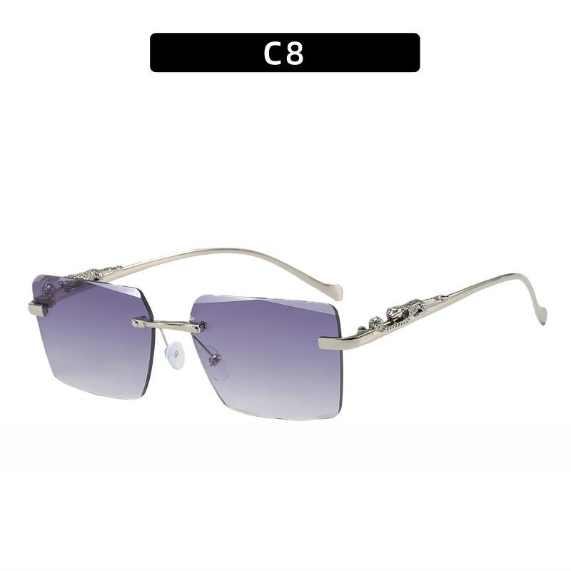 Унисекс Без оправы Леопардовый принт Маленькая оправа Модные солнцезащитные очки