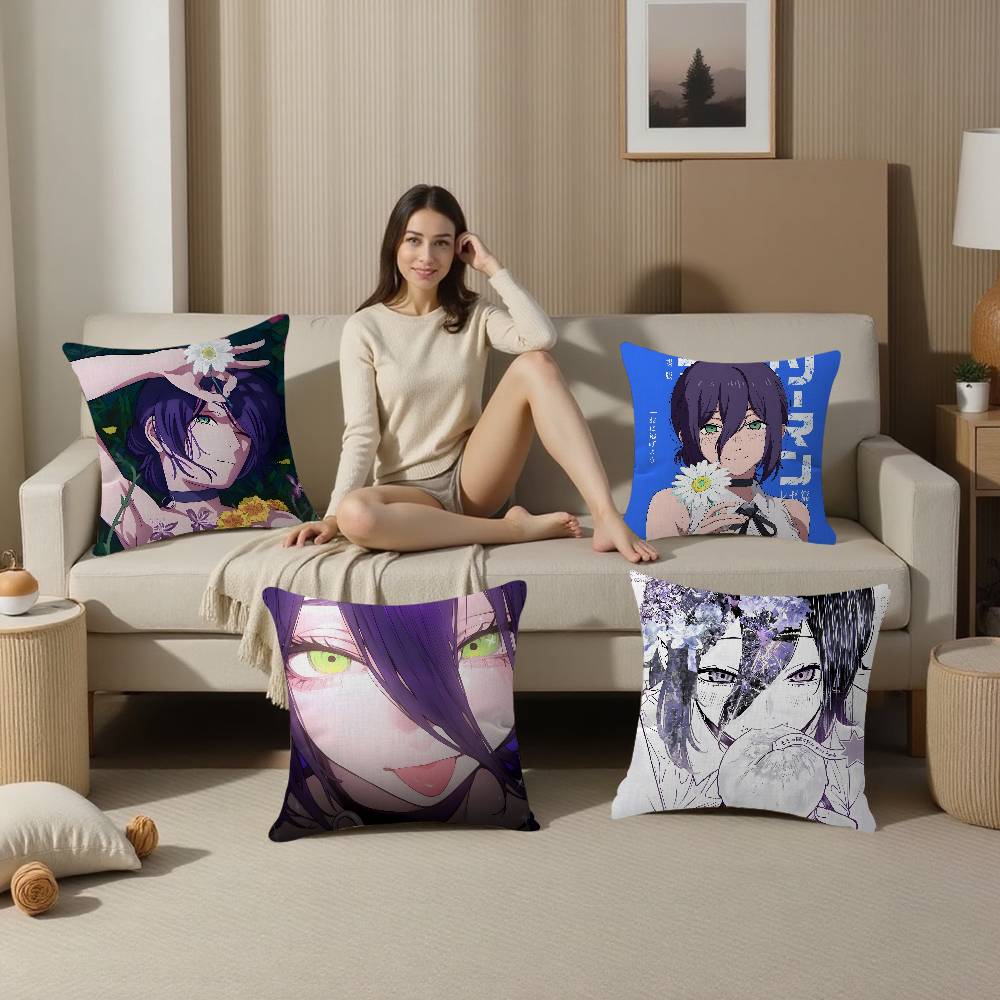 Anime C-Chainsaw M-Man The Movie Reze Arc Pillow Anime Pillow Sofa Bed Head Pillow Cover Cushion Cover 45x45 Cm Fashion