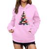 Women's Winter Christmas Printed Pullover Hooded Sweatshirt Fleece Long Sleeve Sweatshirt