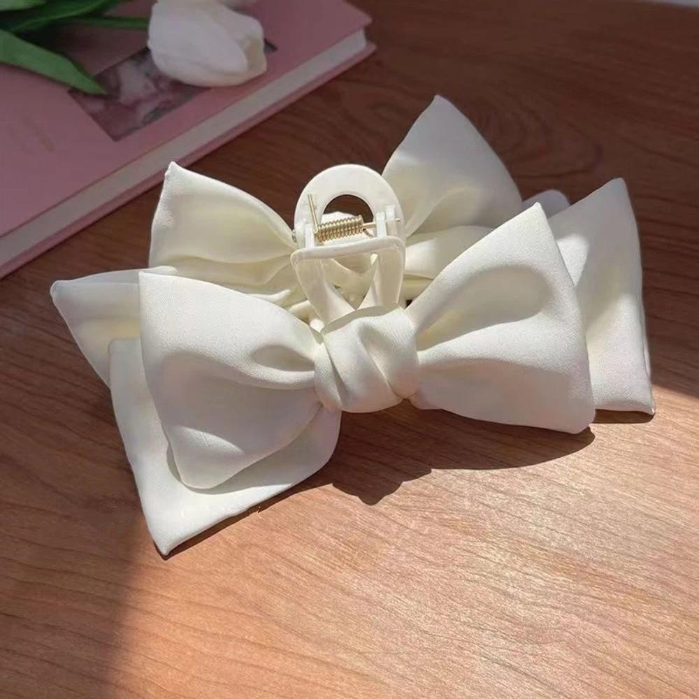 

Large Size Hair Claw Clip Double Sided Shark Clip New Bowknot Hair Clip Women Headwear бежевий