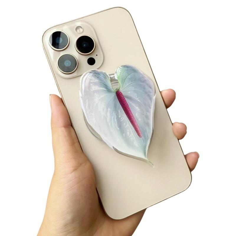 Guangdong Custom logo Universal Flower Leaf Silicone Magnetic Mobile Phone Holder Mobile Stand Cell Phone Grip Ring Holder Stand Magnetic