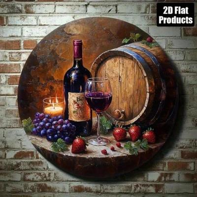 Wine Bottle Metal Wall Art for Bar Kitchen Cafe Decor