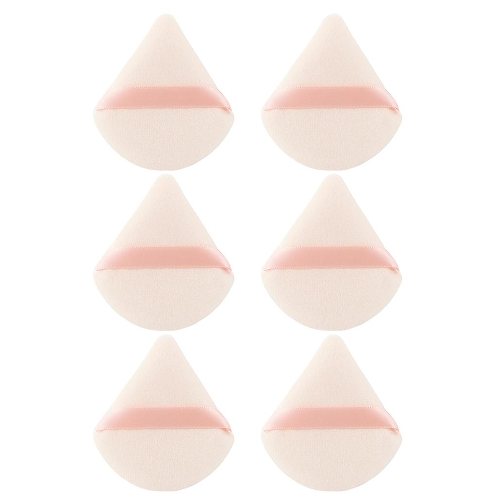 6 Pcs Powder Puff Face Makeup Sponge Soft Velour Triangle Powder Puffs For Loose Powder Body Powder Cosmetic Foundation Beauty