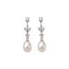 European and American Pearl Zircon Earrings Women's Flower Light Luxury Temperament Elegant Imitation Pearl Ear Jewelry