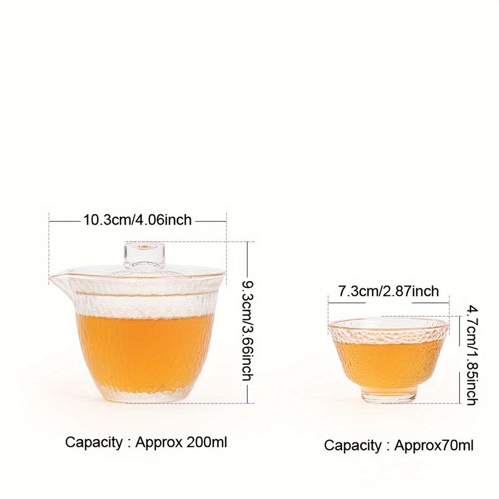1set Glass Travel Tea Set Include 1 Tea Pot And 3 Cups Portable Tea Set Summer Tea Set Best Gift For Tea Lovers Glass Kung Fu Tea Set