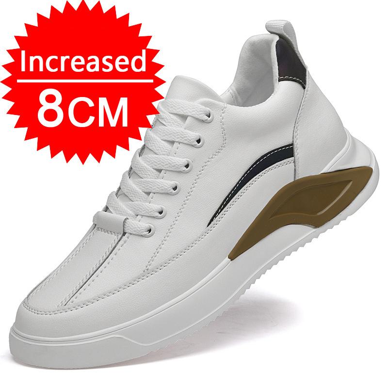 New Men Elevator Shoes 4/6/8CM Invisible Inner Heightening Shoe High Quality Genuine Leather Cowhide Outdoor Casual Sports Shoes
