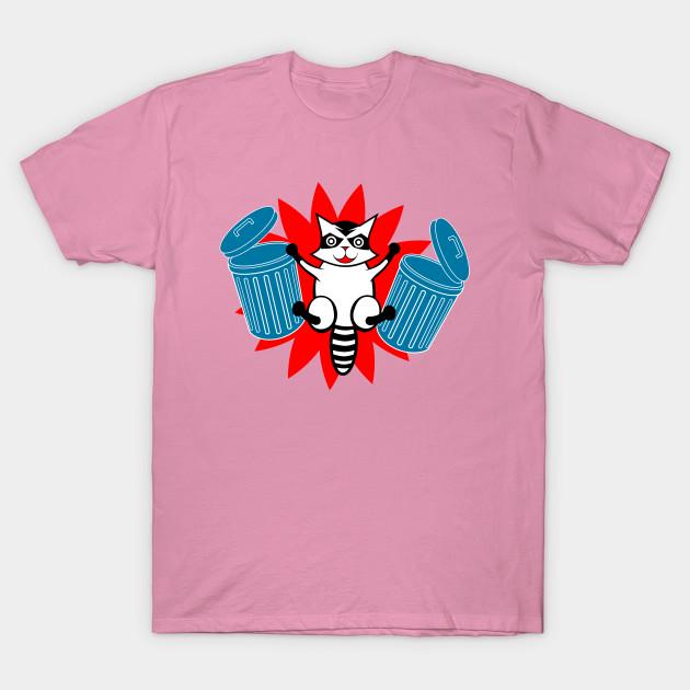 T-Shirt Damen Mülltonnen Bandit Harajuku Print Kawaii T-Shirt Sommer Kurzarm Damen T-Shirt Top Tee