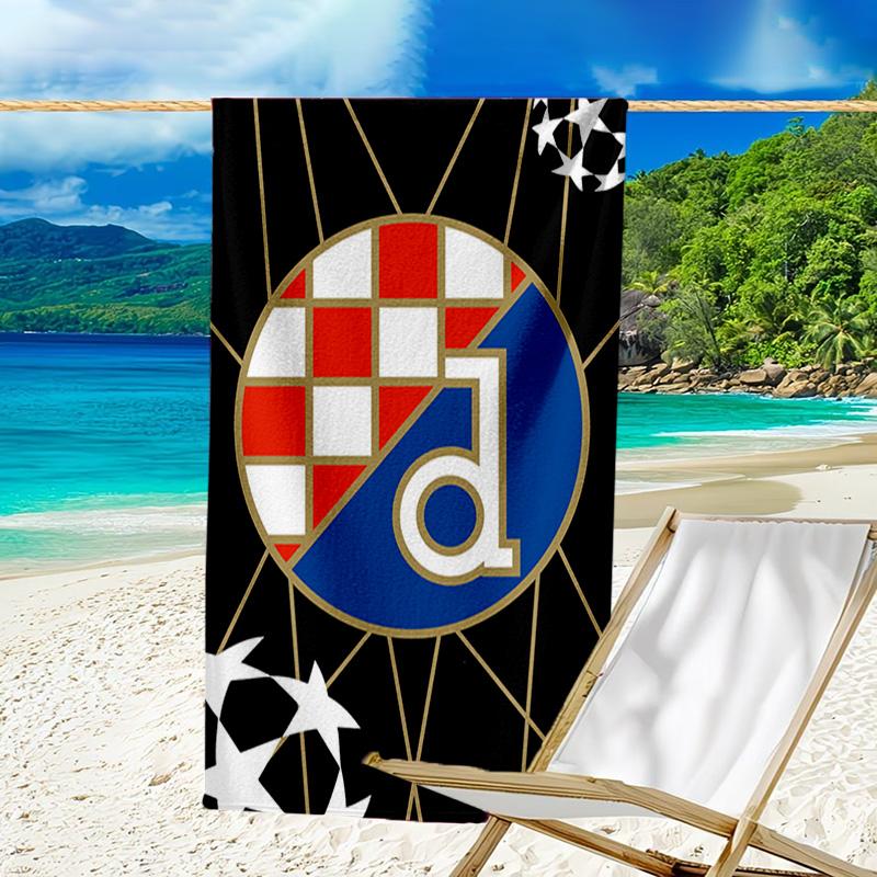 Croatian Football Crest Design Microfiber Beach Towel, Lightweight And Quick-Dry, for Summer Travel, Beach Essential, Swimming Pool Outdoor