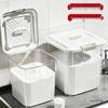 Trendy Large Detergent Storage Box with Spoon and Slide Cover - Sealed Dishwasher Pod Container
