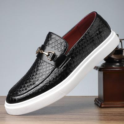 New Shoes for Men Leather Casual Shoes Designer Flat Leisure Shoes Big Size Slip-on Loafers